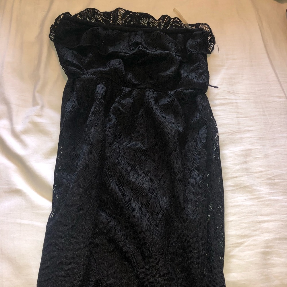 black lace long dress